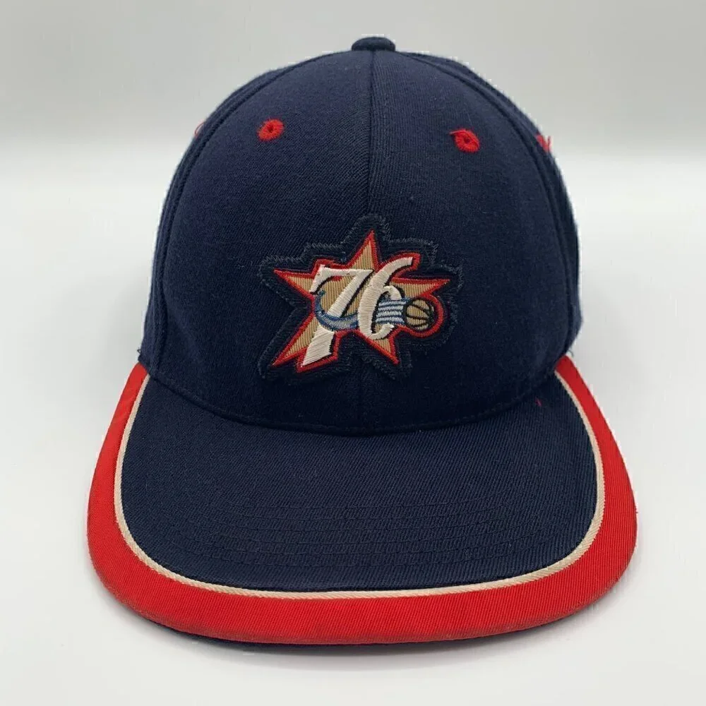Philadelphia 76ers NBA Vintage Black Nike Stretch Fitted Hat Mens L/XL